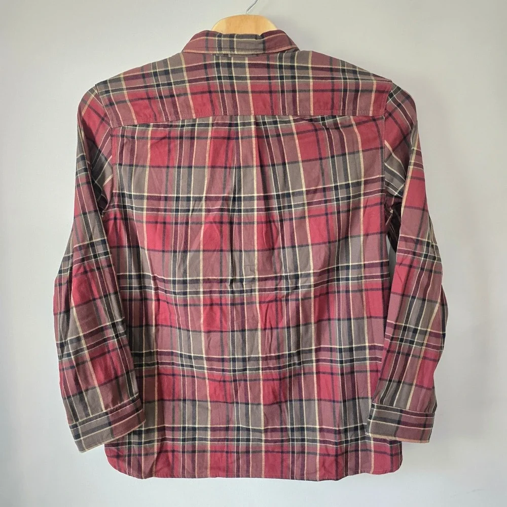 The North Face‎ Mens Plaid Flannel Button Up Shirt XL Long Sleeve Red Brown